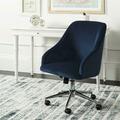 Safavieh Adrienne Velvet Chrome Leg Swivel Office Chair, Navy OCH4501B